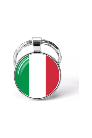 Tamgacrafts İtalya Italy Bayrağı Metal Anahtarlık Ülke Temalı Hediyelik Çok Renkli