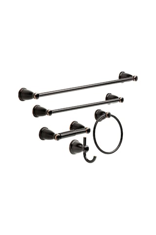 Kın5pc-orb Kinla Banyo Aksesuar Seti, 5 Parça, Yağlı Bronz Çok Renkli