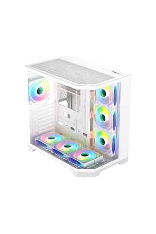 F-7 Edge 7x Argb Pwm Fan Beyaz Atx Akvaryum Gaming Kasa Oyuncu Kasası