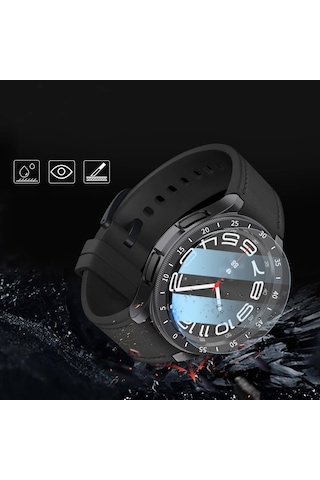 Samsung Galaxy Uyumlu Watch 6 Classic 47mm Sert Kasa Ve Ekran Koruyuculu Rakamlı Gard 29