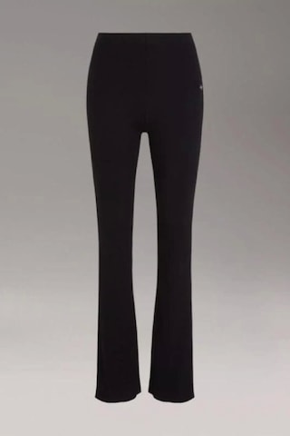 Woven Label Wıde Leg Rıb Pants Siyah