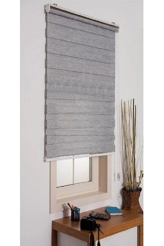 Networkavm Gri Mz666 Etek Dilimsiz Stor Zebra Perde 140 X 293 Gri