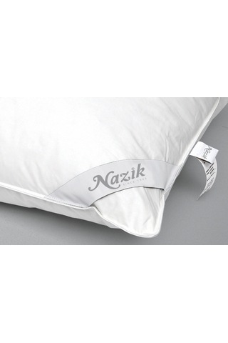 Nazik Home Renkli Biyeli Kaz Gıdık Sır Kaz Tüyü Yastık Beyaz
