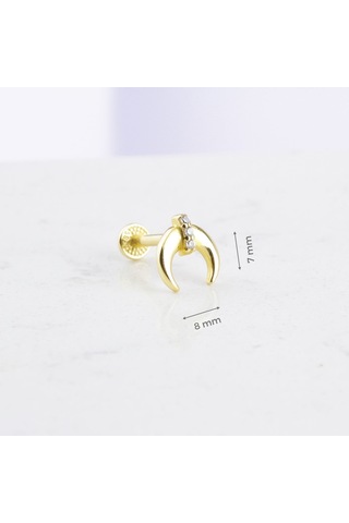 Glorria Altın Hilal Tragus Piercing Altın