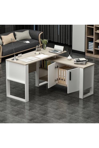 Ares Çalışma Masası Ofis Masası Bilgisayar Masası Beyaz - Alize Beyaz