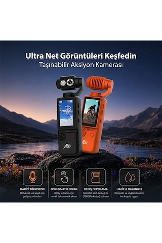 Ally Q8 Pocketpro 4k Dijital Vlog Kamerası Siyah