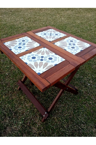 Birayse Ahşap İroko Sultan Ahşap Bahçe Ve Balkon Masası Ceviz