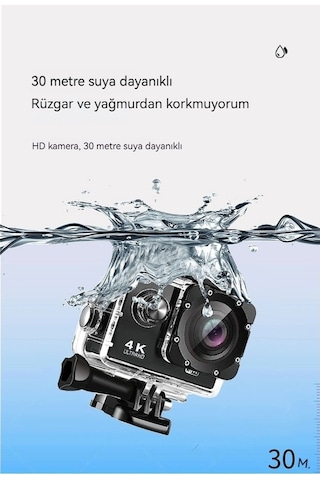 Ulzyvf Beyaz 4k Hd Su Altı Aksiyon Kamerası, Kablosuz Bağlantılı, Dayanıklı Beyaz Beyaz