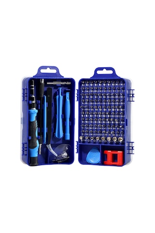 Xindoker Elektronik Tamiri İçin Krom Vanadyum Çelik 115 Parça Tornavida Seti - Saat, Telefon Ve Cihazların Parçalanması İçin Tam Araç Paketi Mavi