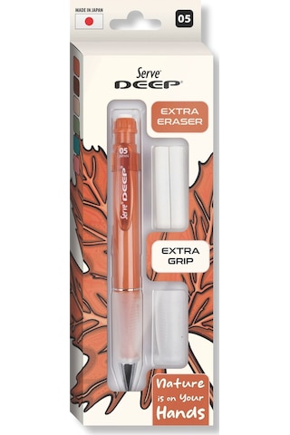 Serve Deep Versatil Kalem 05mm- Toprak Tonları - Yedekli Set Grip Ve Silgi Kiremit Kiremit