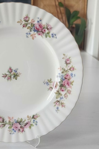 Moss Rose Bone China İngiliz Vintage Pasta Tabağı 21 Cm Pembegül