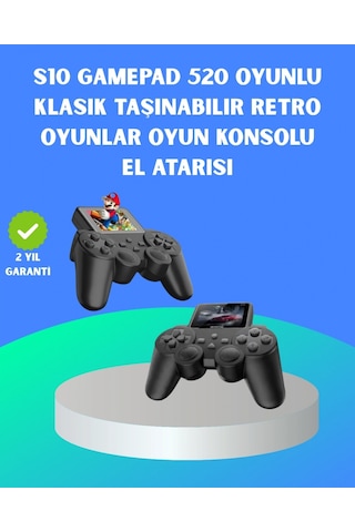 2.4 İnç Hd Renkli Ekranlı 500-in-1 Taşınabilir Retro Oyun Konsolu, Kablolu Tv Bağlantısı Ve Uzun Pil