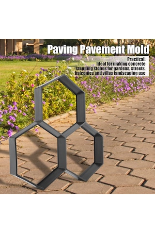 Xiyyadms Çok Kullanımlı Plastik Bahçe Yolları Kalıbı - Geometrik Desenli Beton Basamak Taşı Yapıcı, Tekrarlı Kullanım