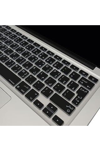 Arapça Silikon Klavye Koruyucu Apple Macbook Air 13 Ve Macbook Pro 13/15 İle Uyumlu Tr/eu Iso Ters L Enter A1278 A1502 A1425 A1369 A1466 A1286 A1398 Siyah