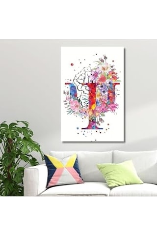 Dikey Kanvas Psikoloji Poliklinik Tablosu Psişe Sembolü 50 X 70 -