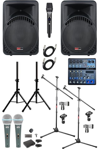 Lastvoice Ample Surface-paket-2 Aktif Hoparlör Ve Mixer Full Ses Sistemi Seti