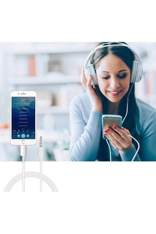 Apple Uyumlu İphone İpad İpod Lightning To Aux Çevirici Kablo 1mt Araç Müzik Kulaklık Ses Aux Dönüştürücü