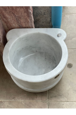 Beyaz Mermer Doğal Taş Hamam Kurnası Beyaz