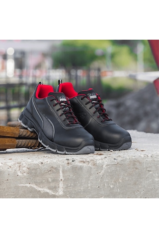 Puma Safety Condor Low Siyah Çelik Burunlu Nubuk Deri İş Ayakkabısı S3 Src Esd 42 Numara Siyah