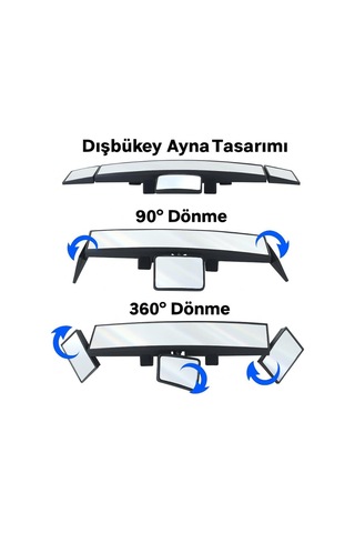 Lexroo Dışbükey Geniş Açılı Araç Dikiz Aynası Ayarlanabilir Kör Nokta Aynası Araç İçi Kontrol Aynası