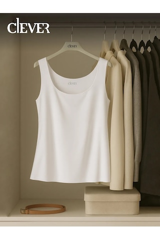 Clever Wear Ceket Altı Dikişsiz Atlet 150417273 Beyaz