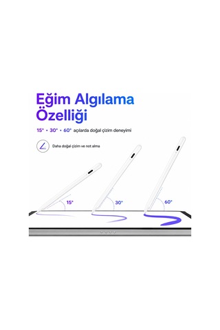 İpad Pro 12.9 2/3/4/5/6 Nesil İle Uyumlu Notepen Gen3 Stylus Kalem Avuç İçi Algılama Eğim Destekli Beyaz