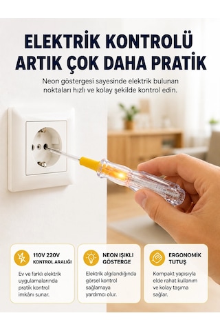 110-220v Elektrik Test Kalemi Korozyona Dayanıklı Nikel Kaplamalı