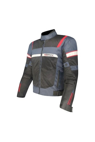 Motoanl Motosiklet Montu 4 Mevsim Maxdura Kumaş Cepli Motor Montu Gri - Kırmızı - Siyah