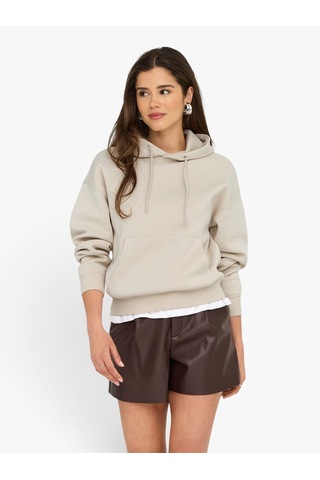Only Onlbest Lıfe L/s Hood Swt Noos Kadın Gri Sweatshirt - 15338730
