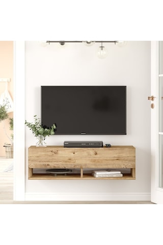 Aven Tv Ünitesi Tv Sehpası Raflı Kapaklı 100cm Çam Ave13-a Atlantik Çam
