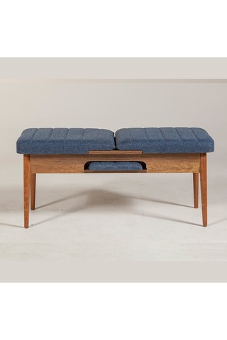 Ahşap Açılır Bench Ceviz Lacivert