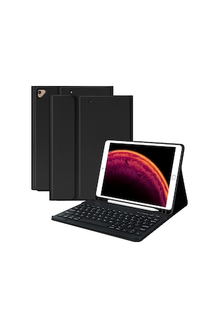 Qpen Apple Uyumlu iPad Pro 2022 12.9 İnç Klavyeli Tablet Kılıf Klavye + Stand