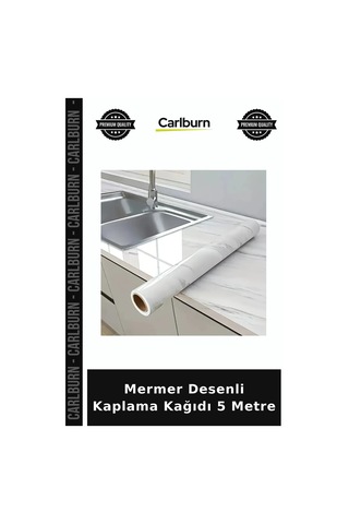 Özel Üretim Yapışkanlı Folyo Dekoratif Ev Yenileme Mermer Desenli Kaplama Kağıdı 5 Metre