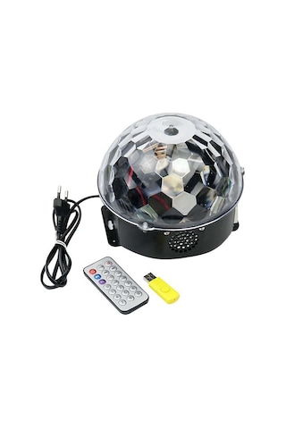 Ledx Gm-0803b Sihirli Led Dönen Disko Topu Hoparlör Kablosuz Usb/mp3/bluetooth Kumandalı 360 Derece Renkli