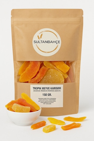 Kuru Meyve 150 Gr Tropikal Karışık Kuru Meyve Papaya Ananas Kavun Mango Atıştırmalık Diğer