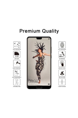 Huawei P20 Ekranı Tam Kaplayan Düz Cam Koruyucu 001