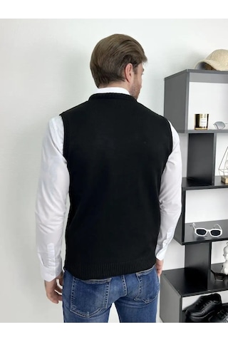 Stil' Goroda Büyük Beden Triko Yelek 169192210 Siyah