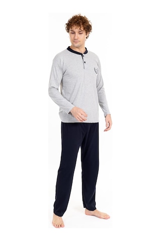 Erkek 1065 Uzun Kol Süprem Pijama Takımı Gri Gri