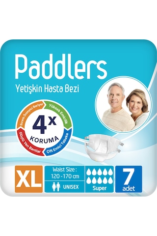 Paddlers Yetişkin Hasta Bantlı Bez X-Large 7 Adet - Deneme Paketi, Emici