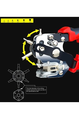Jms Çok Fonksiyonlu Kuşgözü Leathercraft Deri Kemer Kordonlu Saat Kemer Yuvarlak Delik Delgeç