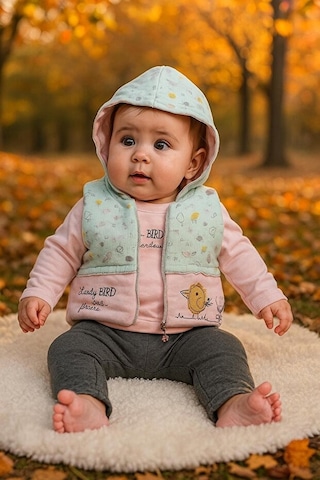 Bubiee Baby Yelekli Badili Pantolonlu 3'lü Takım Çok Renkli