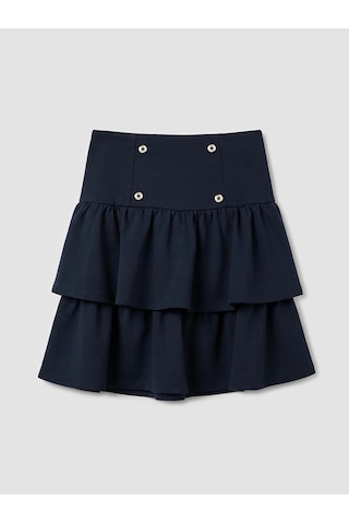 LC Waikiki Lcw Kids Lacivert Kız Çocuk Düğme Detaylı Katkat Etek Dark Navy
