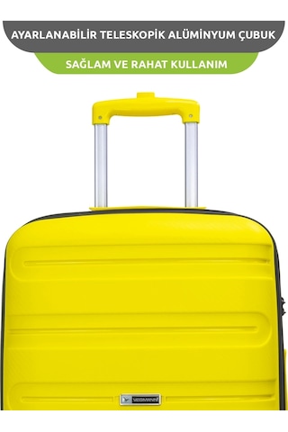 Vegmann Polipropilen Pp Atlas Sarı Büyük Boy Valiz Sarı