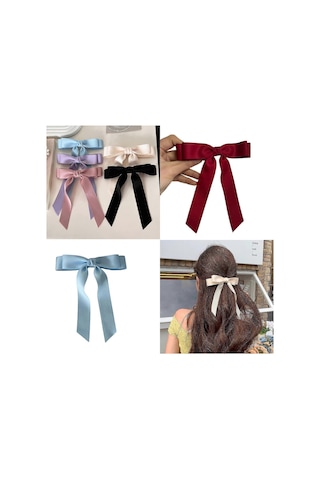 Fiyonk Şeklinde Saç Tokaları Sıcak Kız Uzun Kurdele Fiyonk0004 Diğer