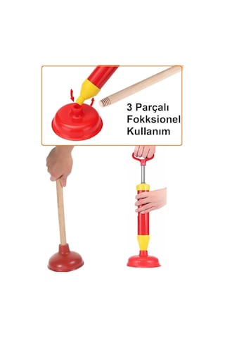 Klozet Sifon Banyo Evye Vakum Pompası Kaucuk Başlık Güçlü Vakum Pompa Küvet Tıkanık Açma Pompa 3lü