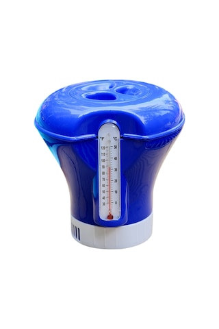 Yüzer Dağıtıcı Yüzer Kap Havuz Spa Klor Tablet Dağıtıcı Termometreli F/c Ekranlı