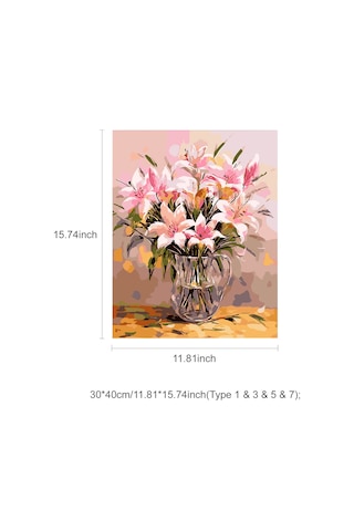 Xiyyadms 30x40cm Dıy Rakamlı Boyama Tablosu - Papatya Desenli Dekoratif Yağlı Boya - Çerçevesiz Gx3328