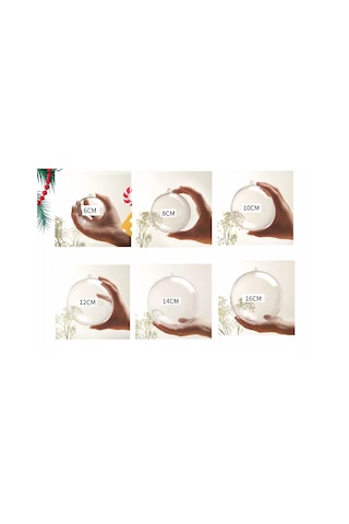Şeffaf Mika Küre - 3 Adet Asılabilir Plastik Top - 6 cm