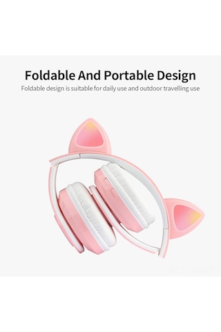 Qingmipy B39 Kablosuz Kulaküstü Bluetooth Kulaklık, Işık Efektli Espor Oyun Ve Müzik İçin, Mavi Renk, 40mm Hoparlör, 7 Saat Kullanim Süresi