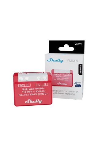 Shelly Wave 1pm Mini Lr Güç Ölçümlü Z-wave Akıllı Röle